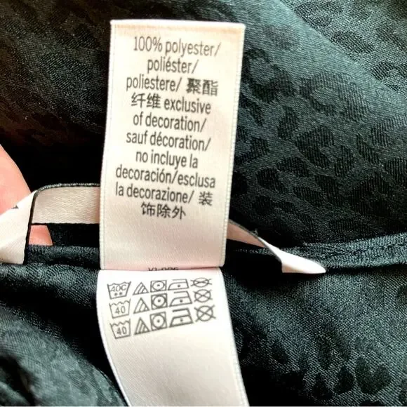 VICTORIA'S SECRET Camisole Womens L Tank Top Satin Black Cheetah Print Coquette - Picture 7 of 8